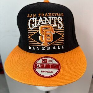 Vintage New Era Mens San Francisco Giants Black Orange Baseball Hat One Size FA
